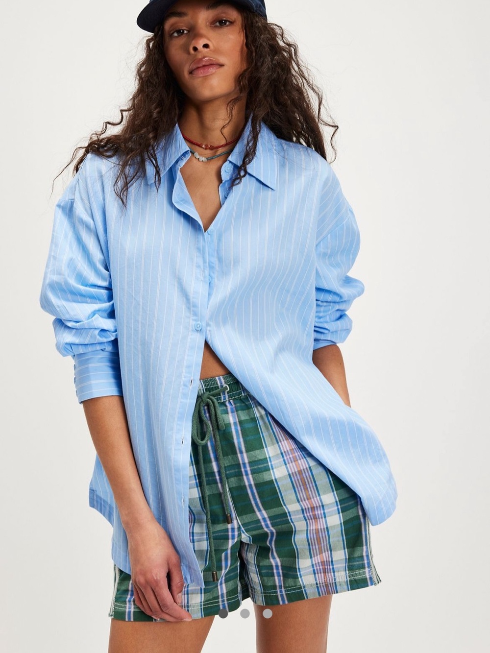 Free People Lee Striped Button-Down in Oxford Combo